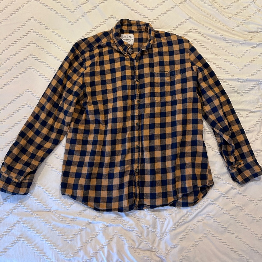Yellow/Navy Blue Flannel